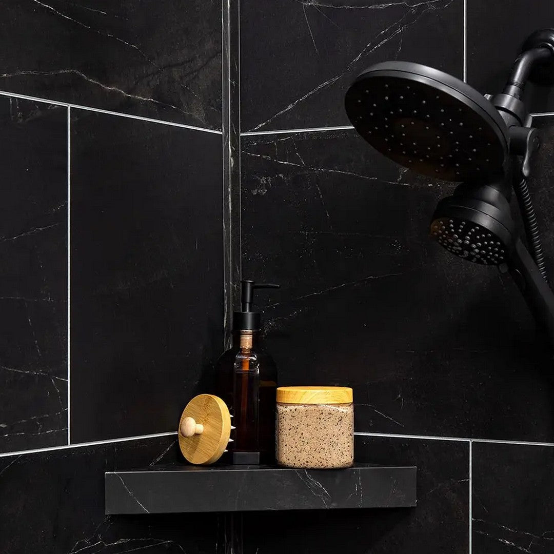 Lico-USA-7-x-15-Waterproof-Vinyl-Shower-Shelf-Black-Ice