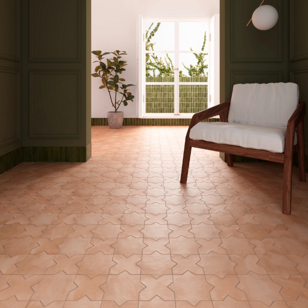 Rickert-Equipe-Kasbah-6.5-x-6.5-Matte-Porcelain-Tile-Star-Terracotta