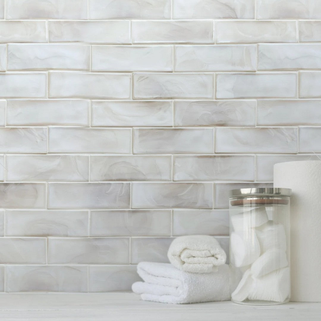 Rickert-Shimmer-11.73-x-11.73-Glossy-Glass-2x6-Mosaic-Shimmer-2x6-Hot-White-Glass-