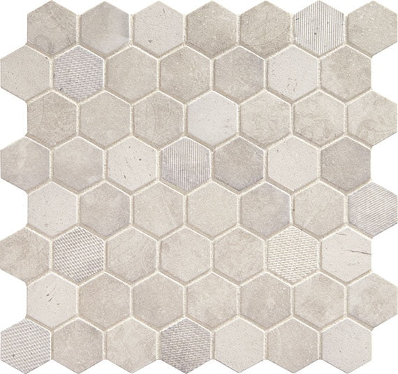 Daltile-Vintage-Hex-12-x-12-Matte-Glass-1.5-Hexagon-Mosaic-Artifact-Gray